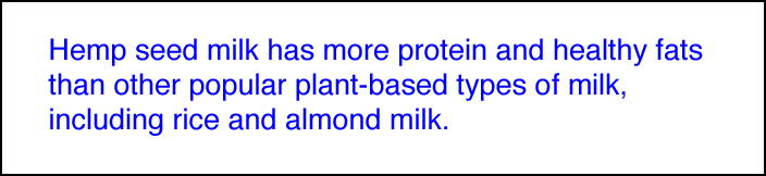 image text stating benefits of hemp seed milk over rice and almond milk